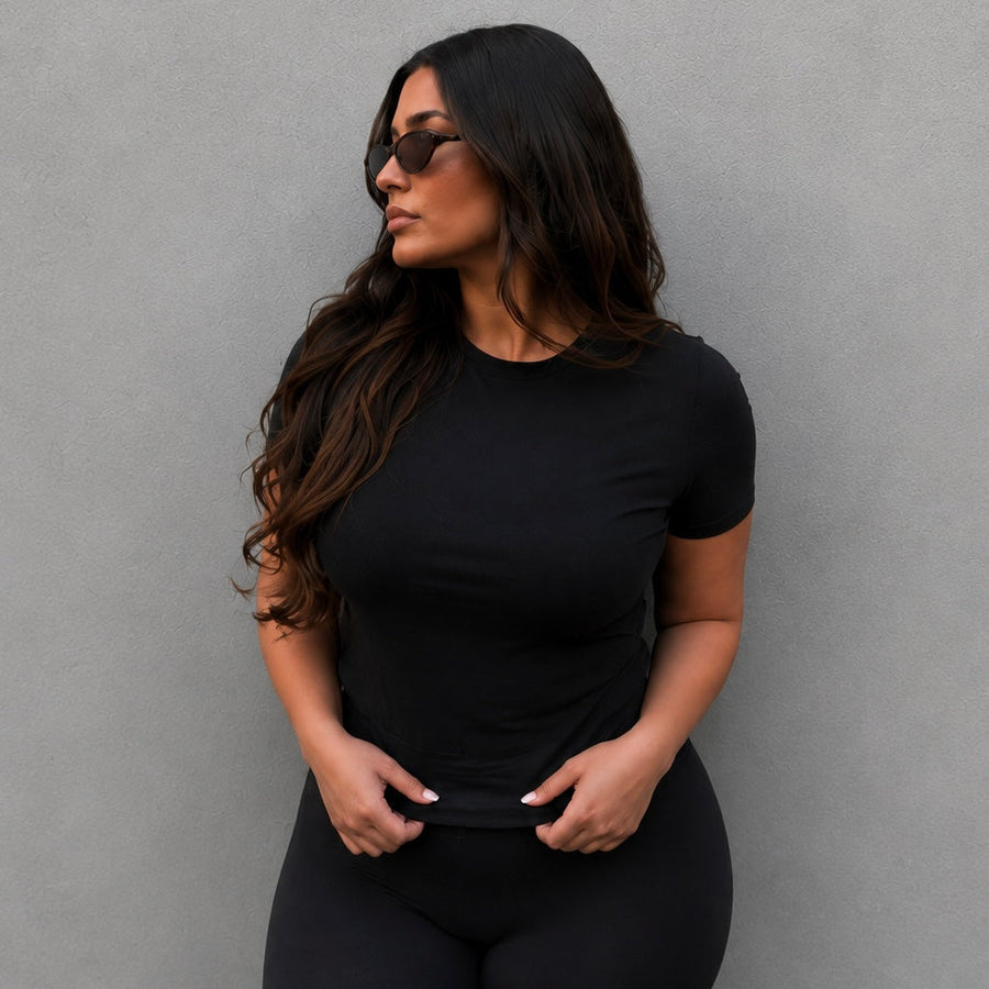 SCULPTFIT™ SHORT SLEEVE TOP | ESPRESSO