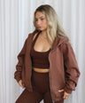 Oversized Zip Hoodie  - Hot Chocolate