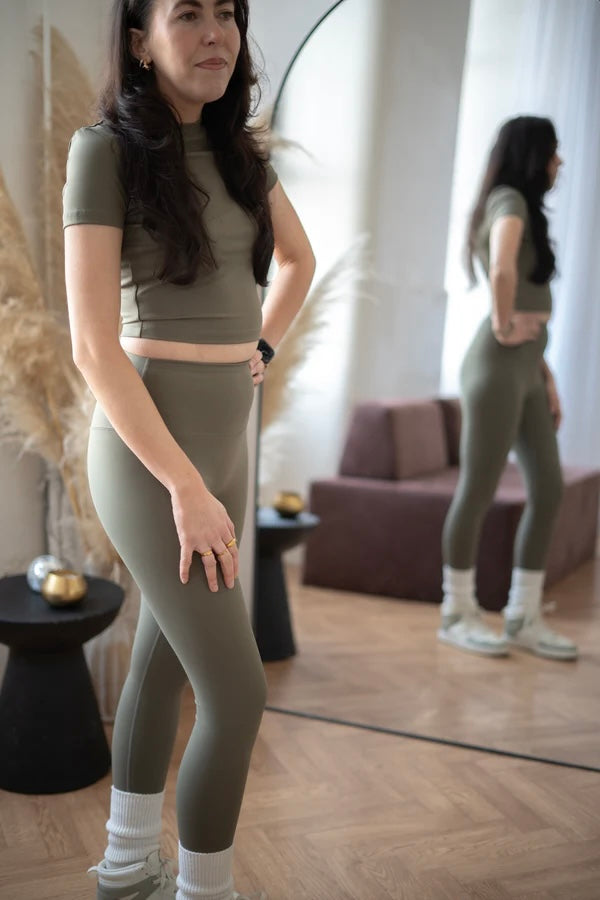 SculptFit™ High Waisted Second Skin Legging - Olive Mist