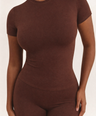 SculptFit™ Short Sleeve Top - Hot Chocolate