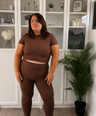 SCULPTFIT™ SHORT SLEEVE TOP | HOT CHOCOLATE