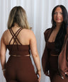 ScupltFit™ Longline Tank Bra Top - Hot Chocolate