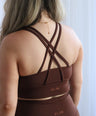 ScupltFit™ Longline Tank Bra Top - Hot Chocolate