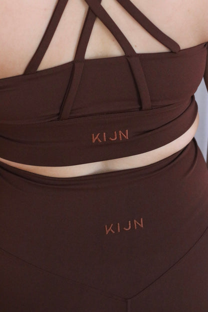 SCULPTFIT™ LONGLINE BRA TOP | HOT CHOCOLATE
