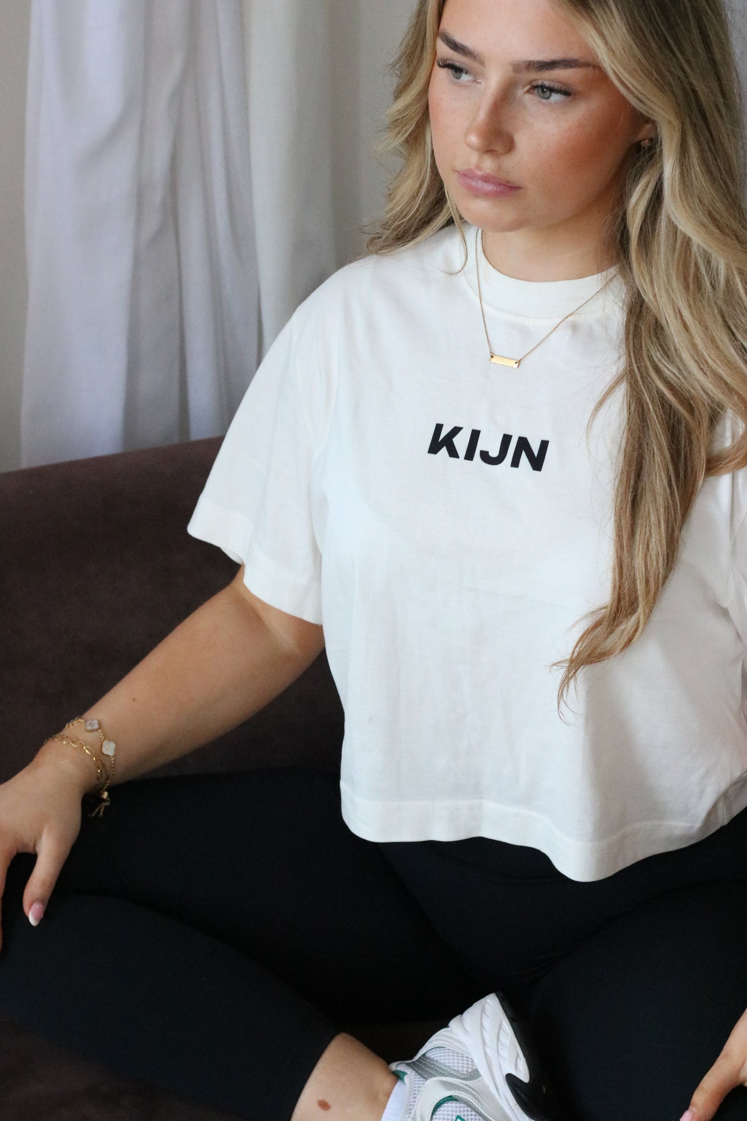 baby tee styled with womens soft leggings, Unaltered KIJN