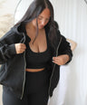 Oversized Zip Hoodie  - Espresso