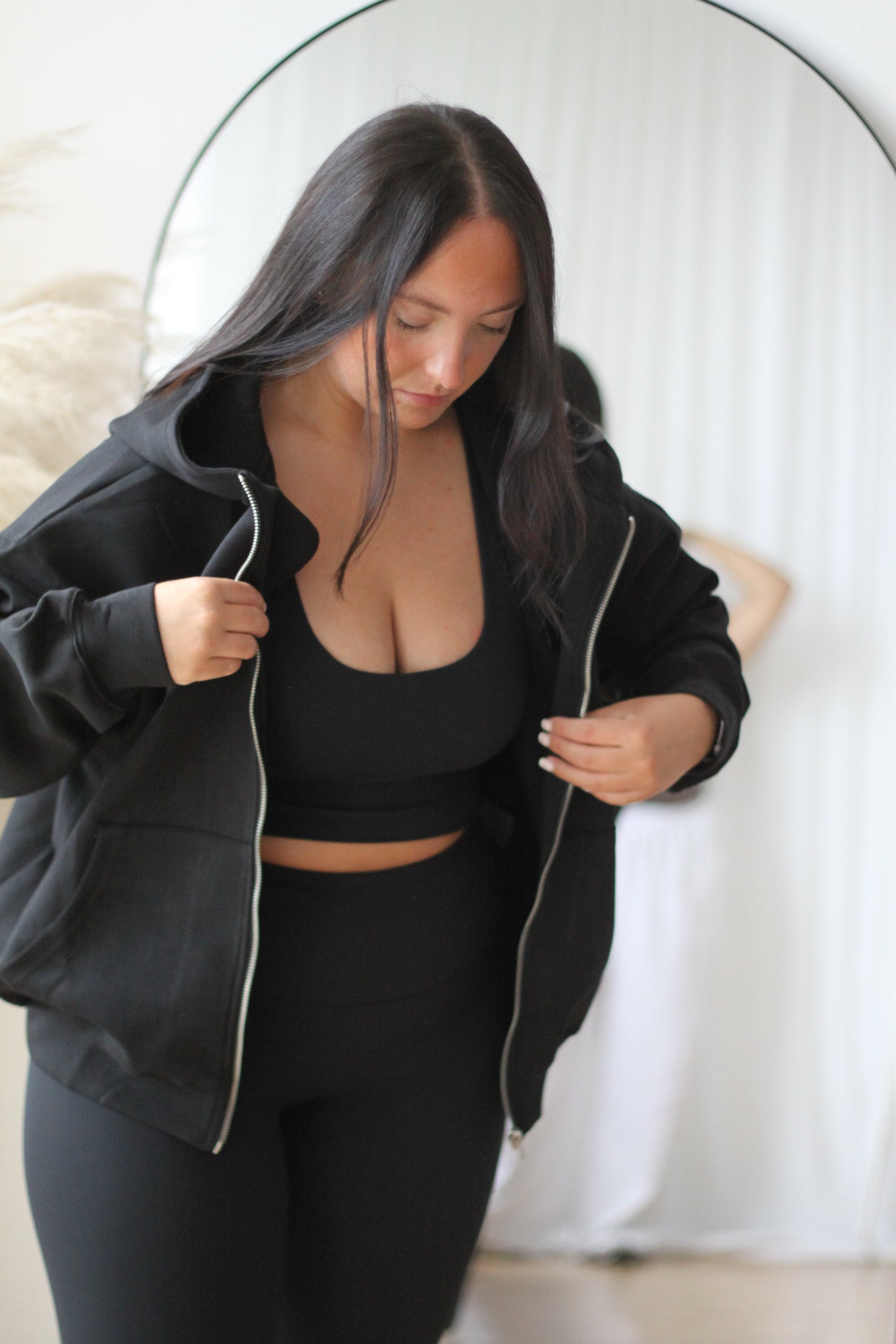 Oversized Zip Hoodie  - Espresso