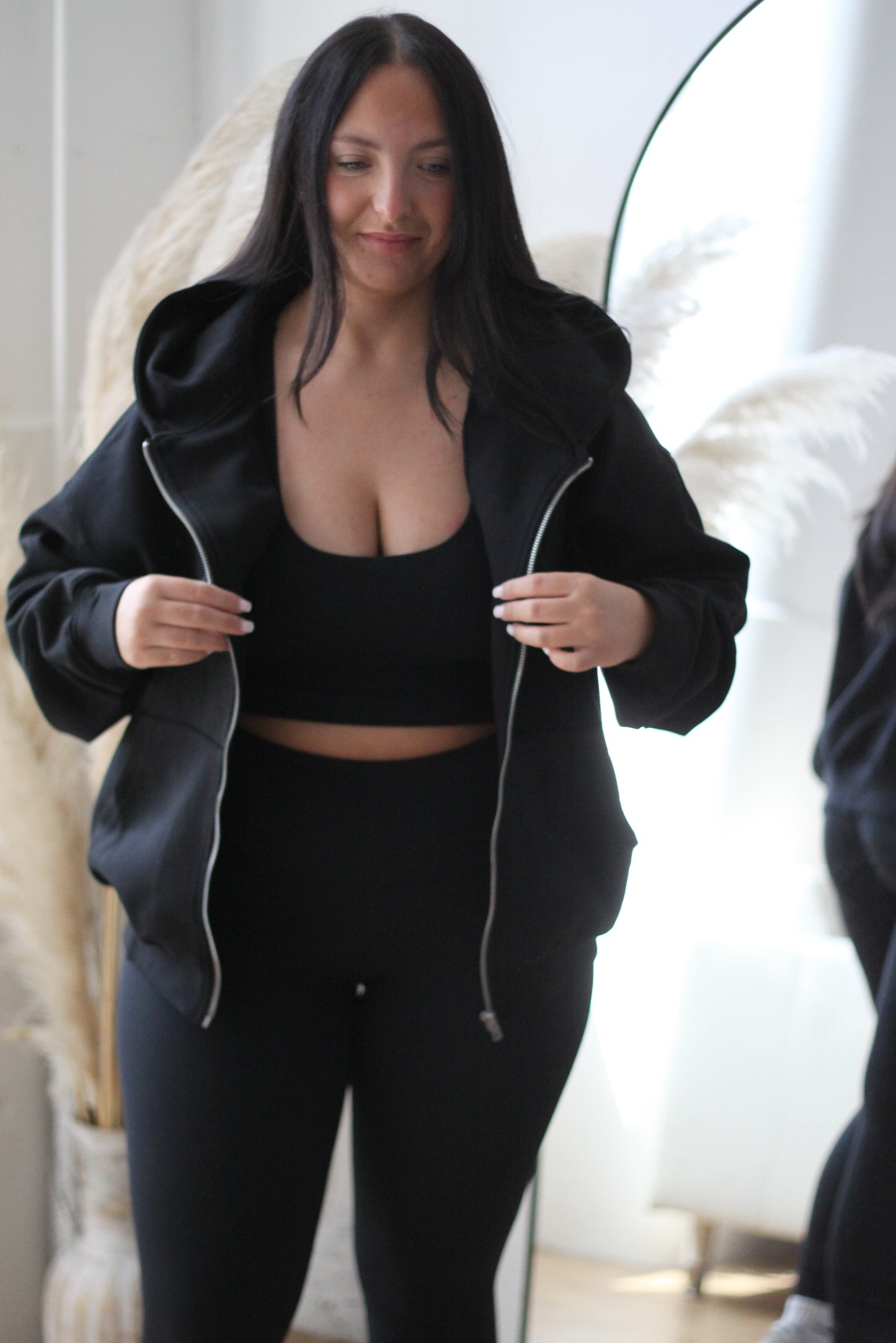 oversized activewear zip hoodie