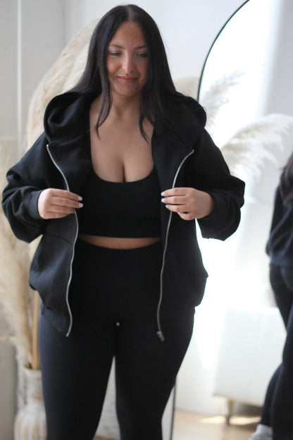oversized activewear zip hoodie