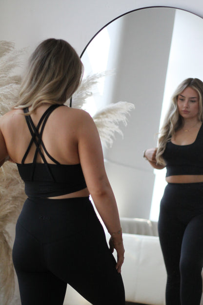 SCULPTFIT™ LONGLINE BRA TOP | ESPRESSO