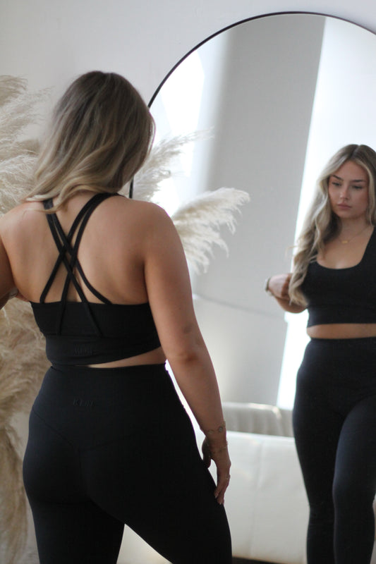 SCULPTFIT™ LONGLINE BRA TOP | ESPRESSO